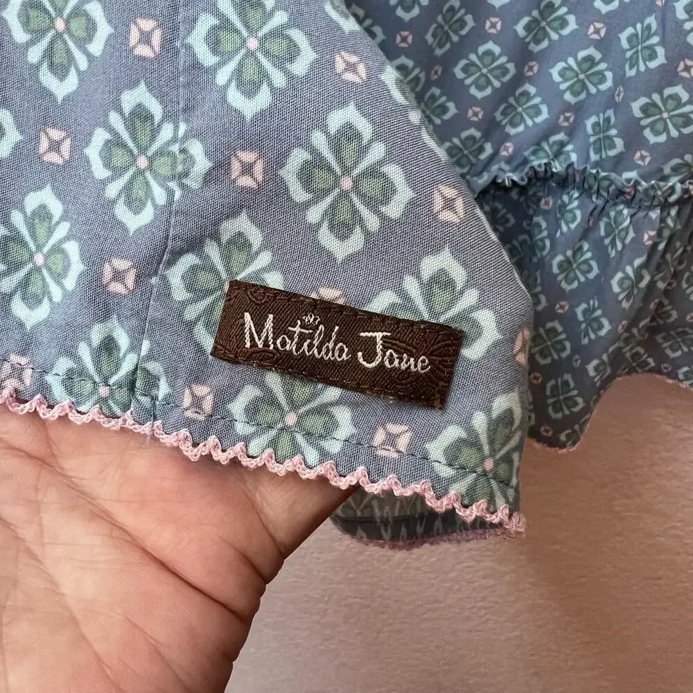 Matilda Jane Abbie Tunic Girls 10 Blue Flounce Ruffle Top Just Imagine Summer